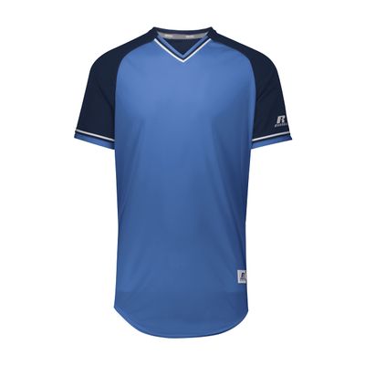 Russell Athletic Youth Classic V-Neck Jersey Columbia Blue/Navy/White XL
