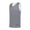 Augusta Sportswear Youth Tricot Mesh Reversible 2.0 Jersey, Graphite/White, S view 1