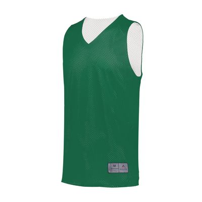 Augusta Sportswear Youth Tricot Mesh Reversible 2.0 Jersey, Dark Green/White, M