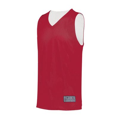 Augusta Sportswear Youth Tricot Mesh Reversible 2.0 Jersey, Scarlet/White, M