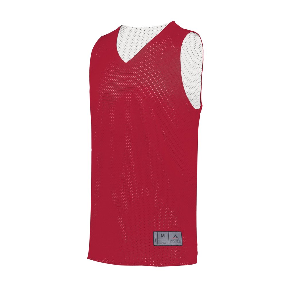 Augusta Sportswear Youth Tricot Mesh Reversible 2.0 Jersey, Scarlet/White, M