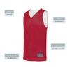 Augusta Sportswear Youth Tricot Mesh Reversible 2.0 Jersey, Scarlet/White, M view 4