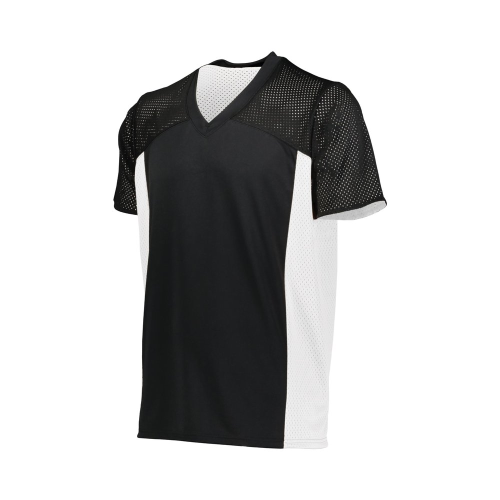 Augusta Sportswear Mens Reversible Flag Football Jersey, Black/White L