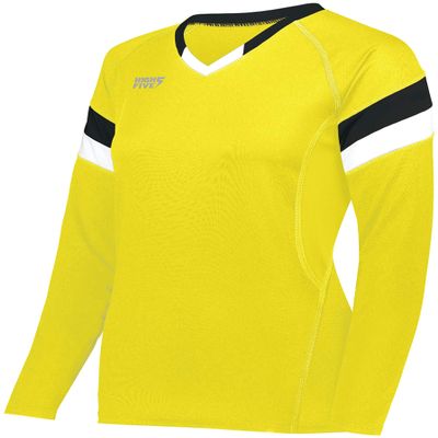 Ladies TruHit Tri Long Sleeve Jersey, Electric Yellow/Black/White, XL
