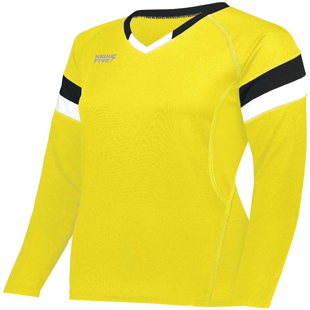 Ladies TruHit Tri Long Sleeve Jersey, Electric Yellow/Black/White, XL