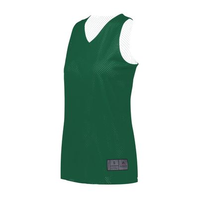 Augusta Sportswear Womens Tricot Mesh Reversible 2.0 Jersey, Dark Green/White, XL