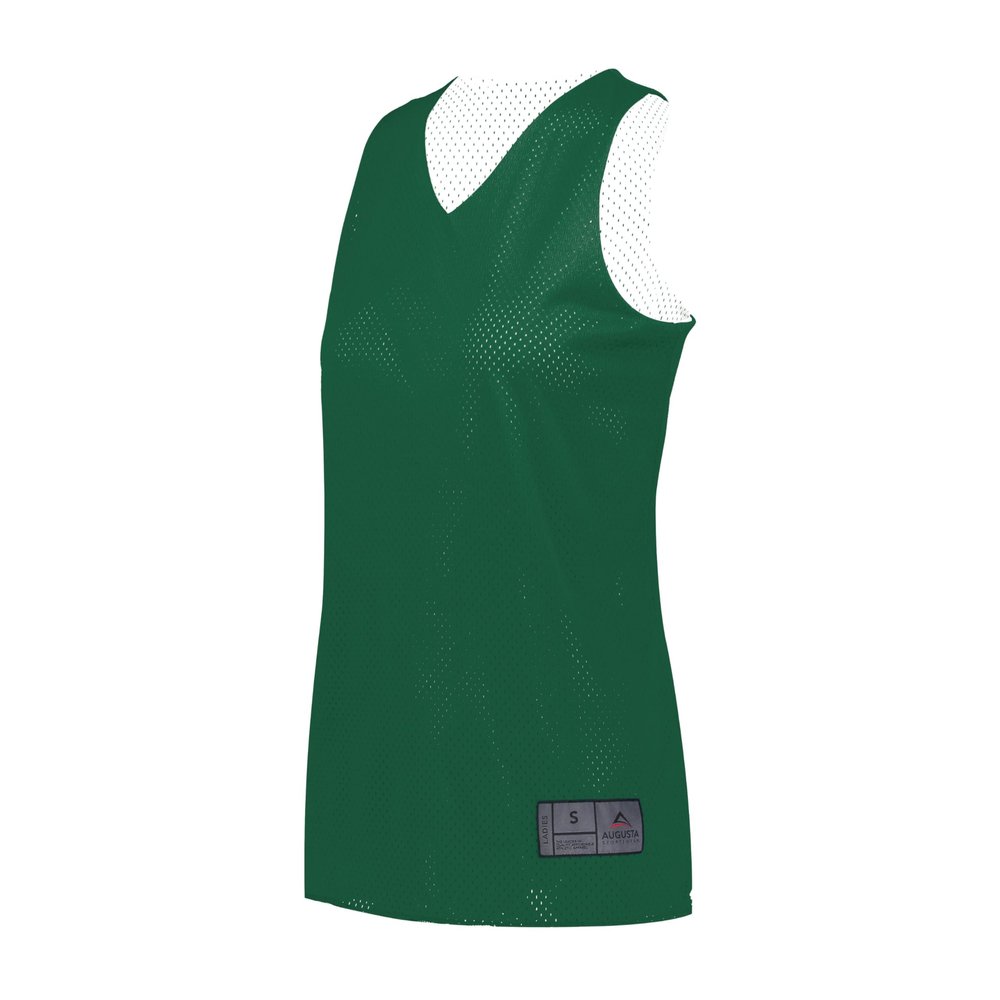 Augusta Sportswear Womens Tricot Mesh Reversible 2.0 Jersey, Dark Green/White, XL