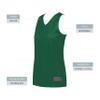 Augusta Sportswear Womens Tricot Mesh Reversible 2.0 Jersey, Dark Green/White, XL view 4