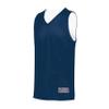 Augusta Sportswear Youth Tricot Mesh Reversible 2.0 Jersey, Navy/White, L view 1