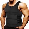 MISS MOLY Sauna Waist Trainer Vest for Men Body Shaper Sweat Vest Double Waist Cincher Belts Neoprene Workout Tank Top,Black XL view 1