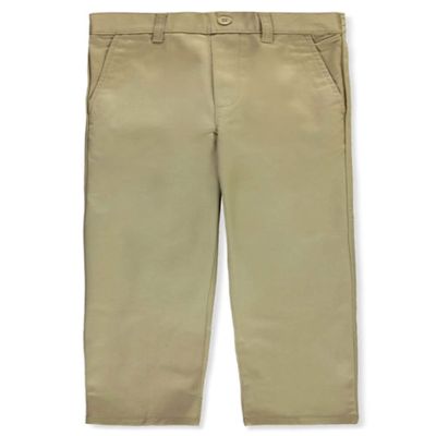 French Toast Boys' Flat Front Wrinkle No More Relaxed Fit Pants - Khaki, 12
