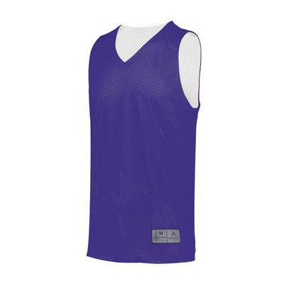 Augusta Sportswear Youth Tricot Mesh Reversible 2.0 Jersey, Purple/White, L