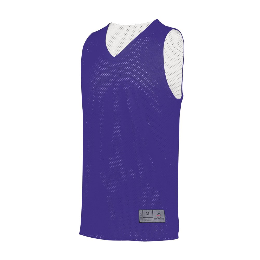 Augusta Sportswear Youth Tricot Mesh Reversible 2.0 Jersey, Purple/White, L