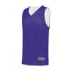 Augusta Sportswear Youth Tricot Mesh Reversible 2.0 Jersey, Purple/White, L view 1