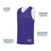 Augusta Sportswear Youth Tricot Mesh Reversible 2.0 Jersey, Purple/White, L view 4
