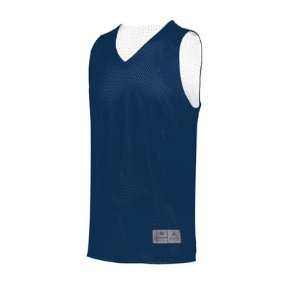 Augusta Sportswear Youth Tricot Mesh Reversible 2.0 Jersey, Navy/White, M