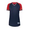 Russell Athletic Ladies Classic V-Neck Jersey Navy/True Red/White 2XL view 1