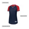 Russell Athletic Ladies Classic V-Neck Jersey Navy/True Red/White 2XL view 4