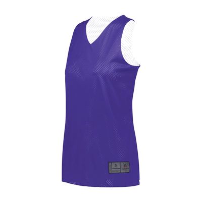 Augusta Sportswear Womens Tricot Mesh Reversible 2.0 Jersey, Purple/White, XS