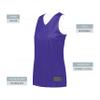 Augusta Sportswear Womens Tricot Mesh Reversible 2.0 Jersey, Purple/White, XS view 4