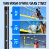Patiassy Outdoor Portable Volleyball Net Set System - Quick & Easy Setup Adjustable Height Steel Poles, PU Volleyball with Pump and Carrying Bag for Beach Backyard (Yellow) view 2