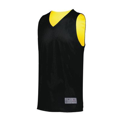 Augusta Sportswear Youth Tricot Mesh Reversible 2.0 Jersey, Black/Gold, XS