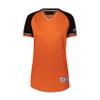Russell Athletic Ladies Classic V-Neck Jersey Burnt Orange/Black/White 2XL view 1