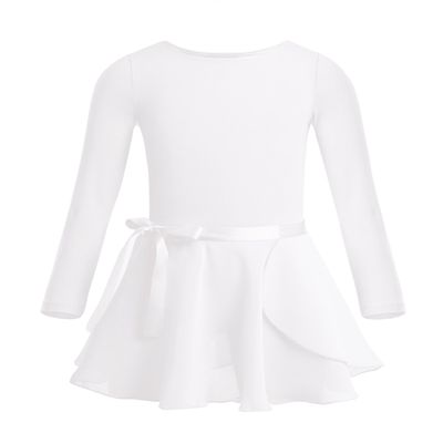 Aislor Kids Girls One Piece Ballet Dance Gymnastics Leotard Dress Stage Performing Dancewear Ivory 10-12 Years