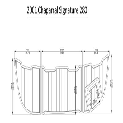 JZ 2001 Chaparral Signature 280 Swim Step Pad Boat EVA Teak Decking 1/4" 6mm (Dark Grey+Black)