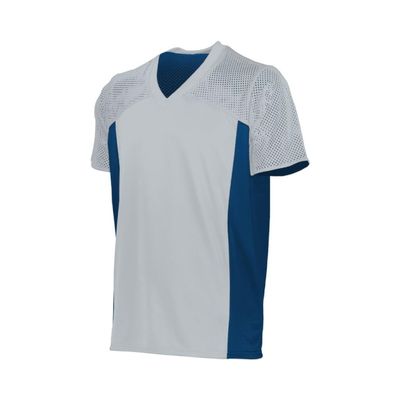 Augusta Sportswear Youth Reversible Flag Football Jersey - Ultimate Performance and Versatility for Young Athletes, Premium Football Jersey with Set-in Sleeves, Silver/Navy L