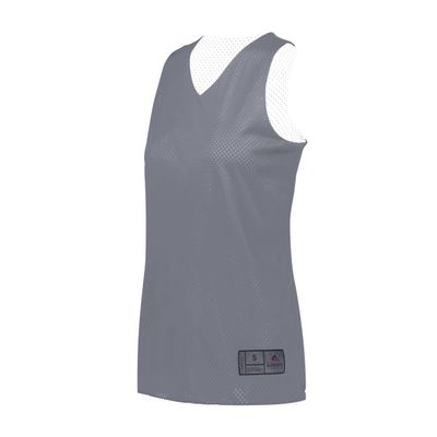 Augusta Sportswear Womens Tricot Mesh Reversible 2.0 Jersey, Graphite/White, XL