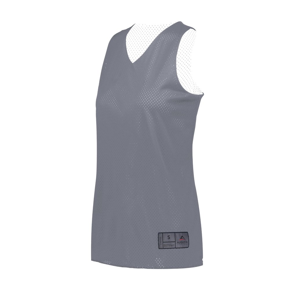 Augusta Sportswear Womens Tricot Mesh Reversible 2.0 Jersey, Graphite/White, XL