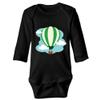 Hot Air Balloon Romper Baby Boys Girls Bodysuit Long Sleeve Jumpsuit T Shirt for Baby 100% Organic Cotton Black view 1
