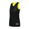 Augusta Sportswear Womens Tricot Mesh Reversible 2.0 Jersey, Black/Gold, L view 1