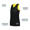 Augusta Sportswear Womens Tricot Mesh Reversible 2.0 Jersey, Black/Gold, L view 4