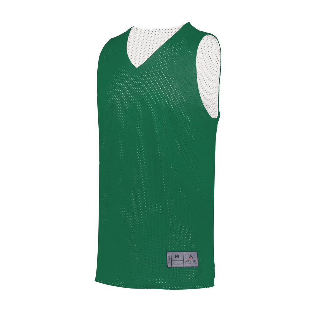 Augusta Sportswear Youth Tricot Mesh Reversible 2.0 Jersey, Dark Green/White, L