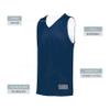 Augusta Sportswear Tricot Mesh Reversible Jersey 2.0, Navy/White, 2XL view 4