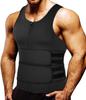 MISS MOLY Sauna Waist Trainer Vest for Men Body Shaper Sweat Vest Double Waist Cincher Belts Neoprene Workout Tank Top,Black L view 1