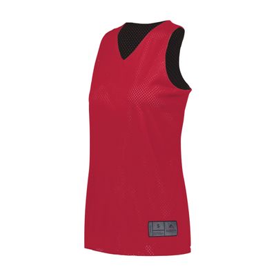 Augusta Sportswear Womens Tricot Mesh Reversible 2.0 Jersey, Scarlet/Black, XL