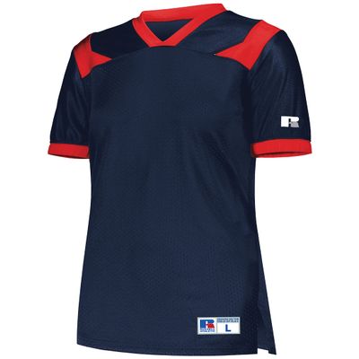 Russell Athletic Ladies Phenom6 Flag Football Jersey Elite Performance Mesh Football Shirt for Women, Perfect for Team Play & Training, Navy/True Red L