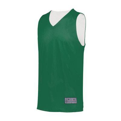 Augusta Sportswear Youth Tricot Mesh Reversible 2.0 Jersey, Dark Green/White, S