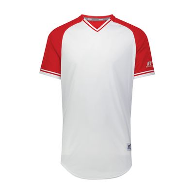 Russell Athletic Classic V-Neck Jersey White/True Red/White L