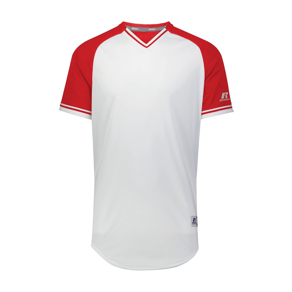 Russell Athletic Classic V-Neck Jersey White/True Red/White L