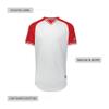 Russell Athletic Classic V-Neck Jersey White/True Red/White L view 4