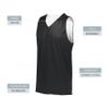 Augusta Sportswear Youth Tricot Mesh Reversible 2.0 Jersey, Black/White, XXS view 4