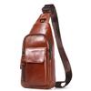 Hebetag Leather Sling Crossbody Bag Casual Daypack for Men Women (#03Brown) view 2