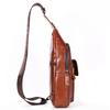 Hebetag Leather Sling Crossbody Bag Casual Daypack for Men Women (#03Brown) view 3
