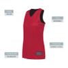 Augusta Sportswear Womens Tricot Mesh Reversible 2.0 Jersey, Scarlet/Black, M view 4