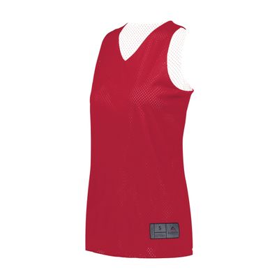 Augusta Sportswear Womens Tricot Mesh Reversible 2.0 Jersey, Scarlet/White, 2XL