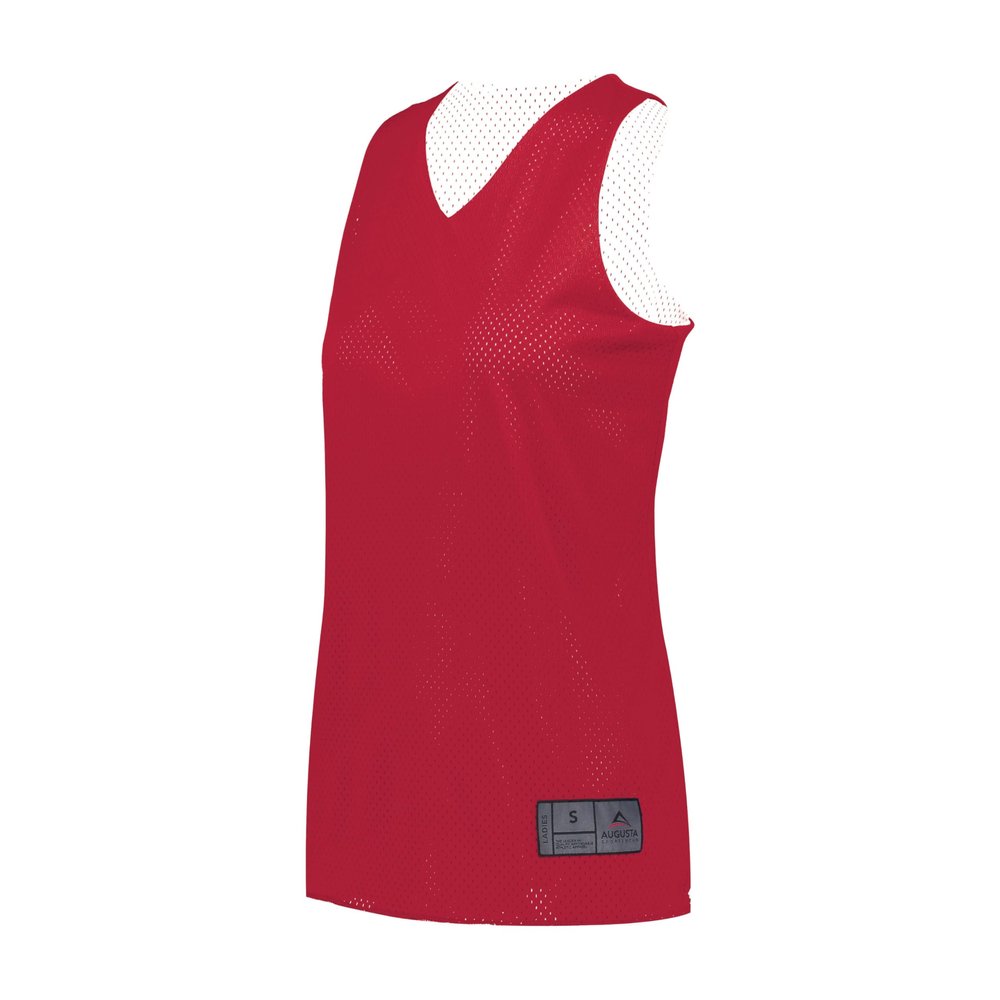 Augusta Sportswear Womens Tricot Mesh Reversible 2.0 Jersey, Scarlet/White, 2XL